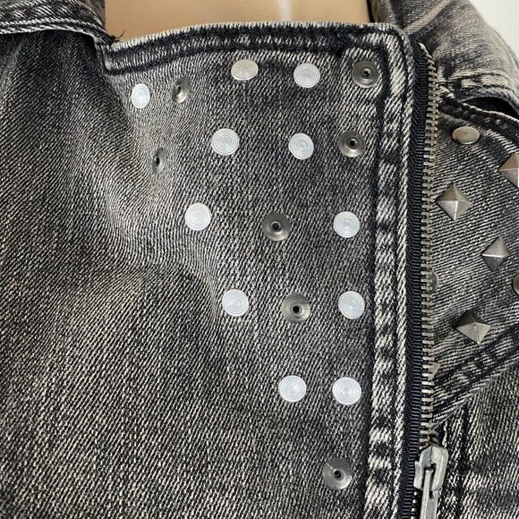 Forever 21 Grayish Black Sleeveless Women's Size Medium M Moto Zippered Jacket - Picture 7 of 10